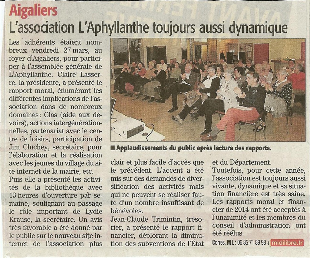 article sur AG 2015