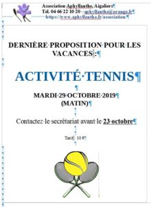 Tennis à l'Aphyllanthe