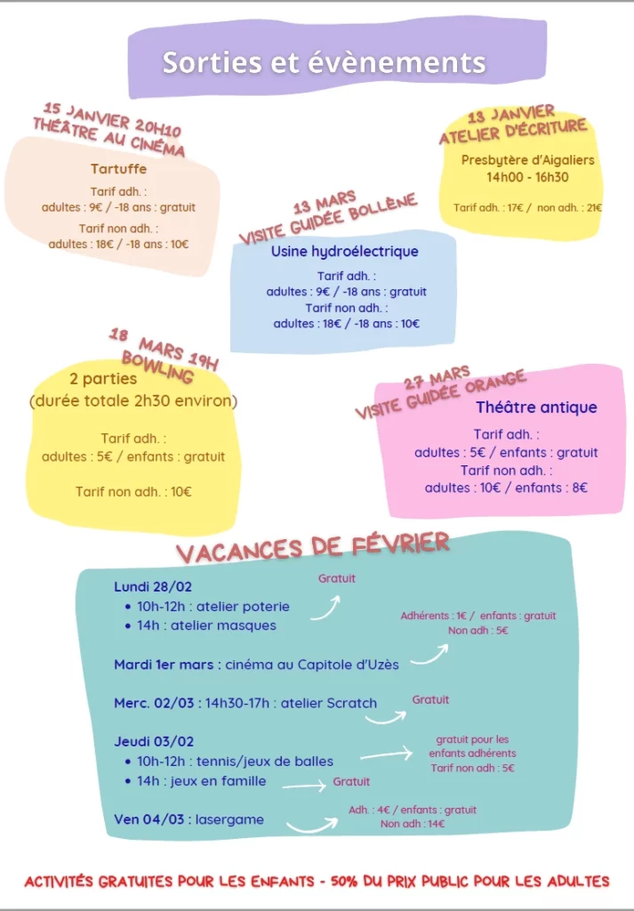 lettre trimestrielle 2022 page 2 activités