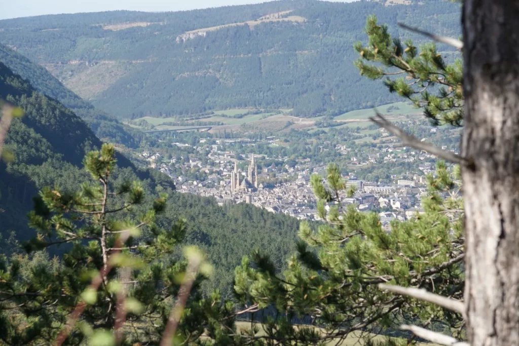 la cathédrale et la cité de Mende depuis le causse de Mende